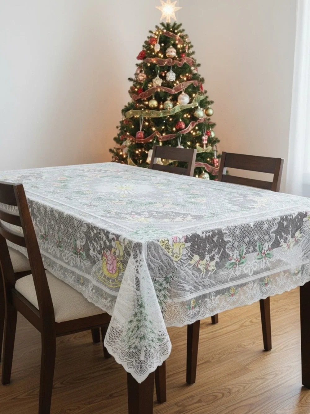 Vintage Lace Christmas Table Cloth 61